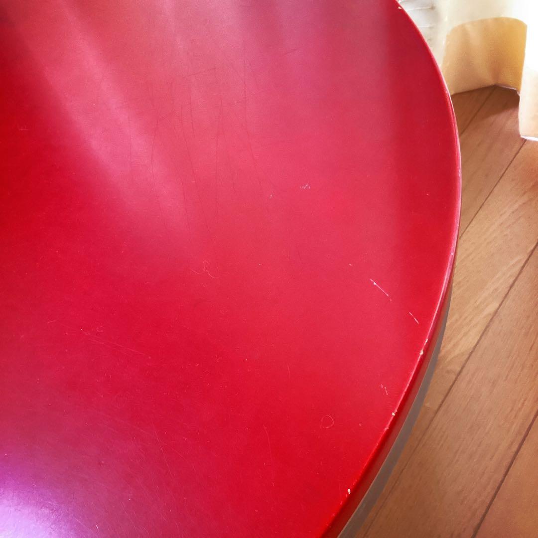 [最終価格]赤ローテーブル　　赤センターテーブル　　丸テーブル赤