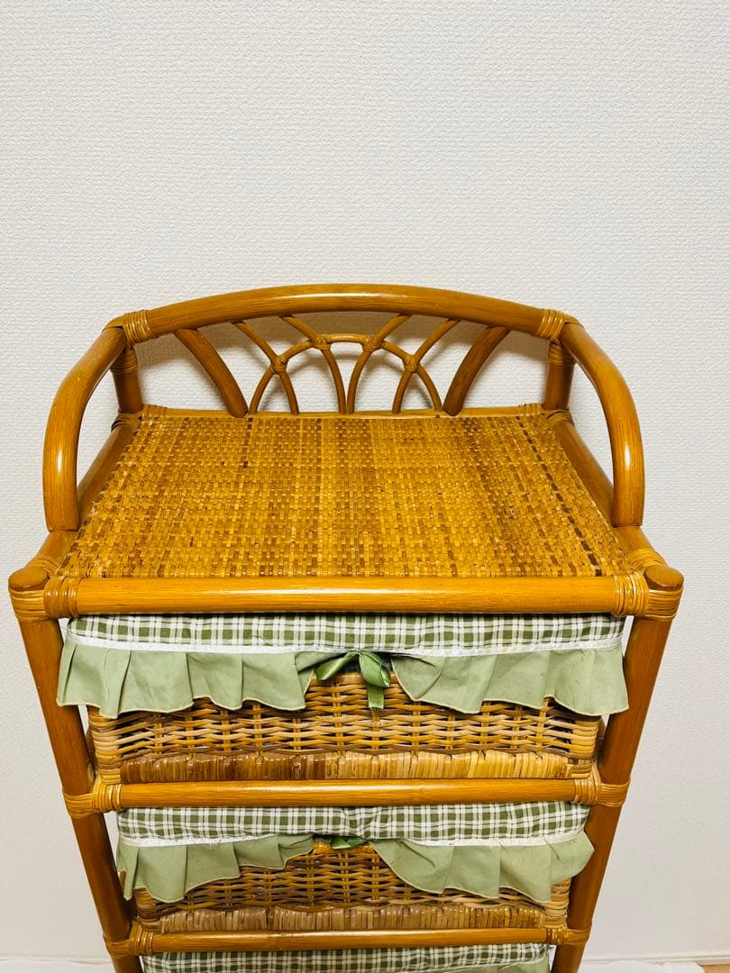 今だけ希望金額で購入可能❗️ラタン 籐家具 アンティーク 五段 チェスト 箪笥