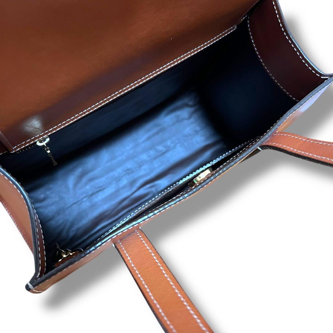 美品 ソメスサドル トートバッグ レザー 本革 ブラウン フラップ