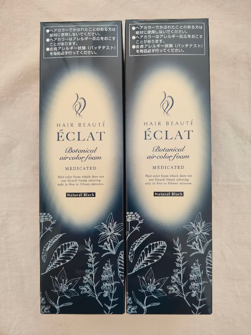 新品 ヘアボーテ エクラ ボタニカルエアカラーフォーム ブラック 150g 2本