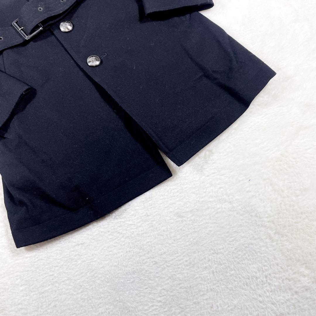 バーバリーブラックレーベル 銀ボタン マリンコート カシミヤ ウールコート