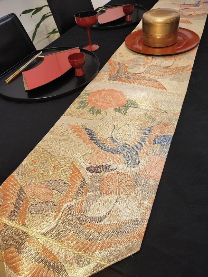 A941★高級‼️ひな祭り‼️袋帯テーブルランナー2ｍ7cm