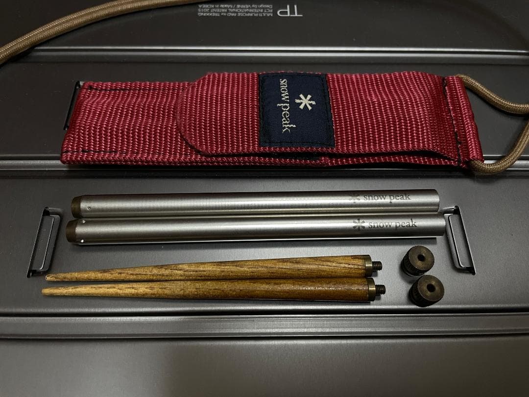 黒＆白銀、幸運の夫婦（めおと）箸！スノーピーク 旧・和武器（丸形） ブラック