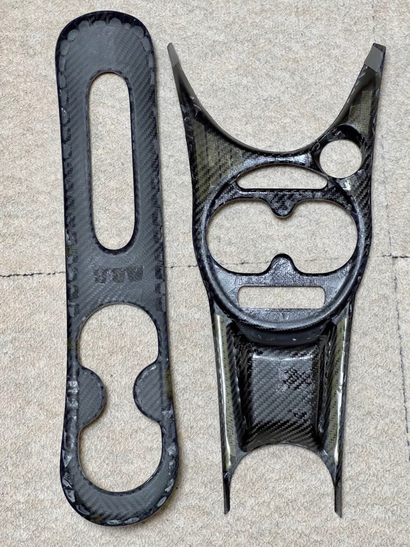 アバルト595/695 ドライカーボン製センターコンソールカバー　前後セット