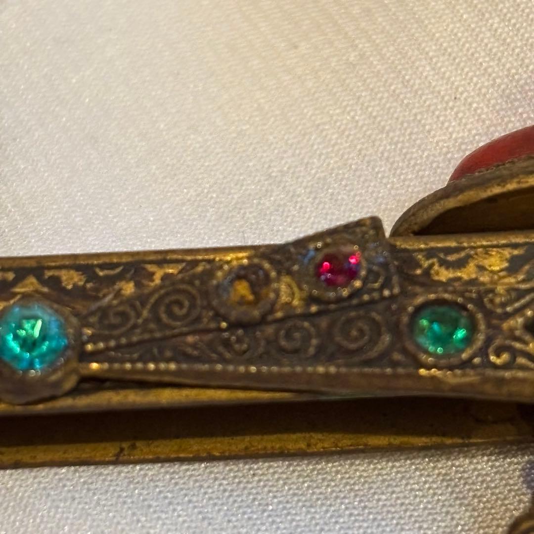 訳あり【希少・フランス製】アンティーク 口金金具　プチポアン サンプルタグ付