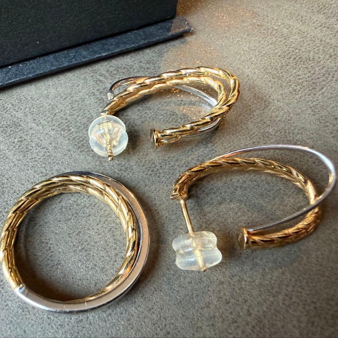 【極美品】GSTV 2begold イタリアンジュエリー ピアス リング