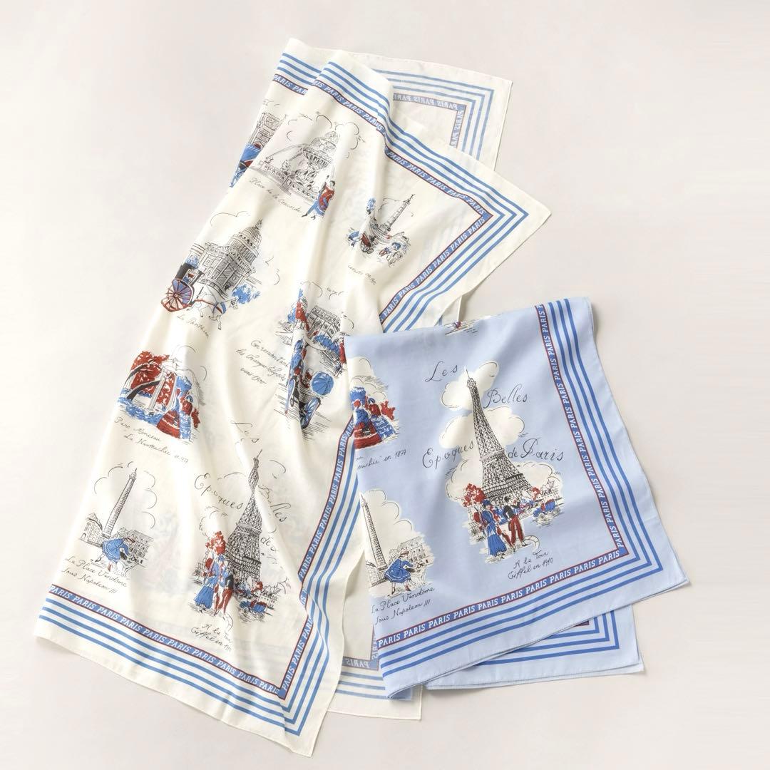 ジェーンマープル　パリ柄　大判スカーフ　美品