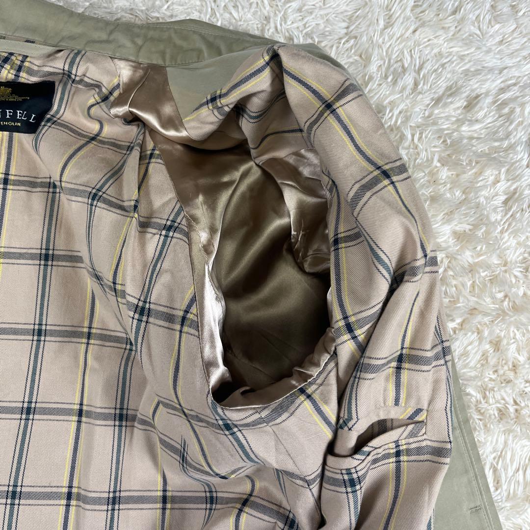 GRENFELL グレンフェル 英国製 裏地チェック ステンカラーコート 38M