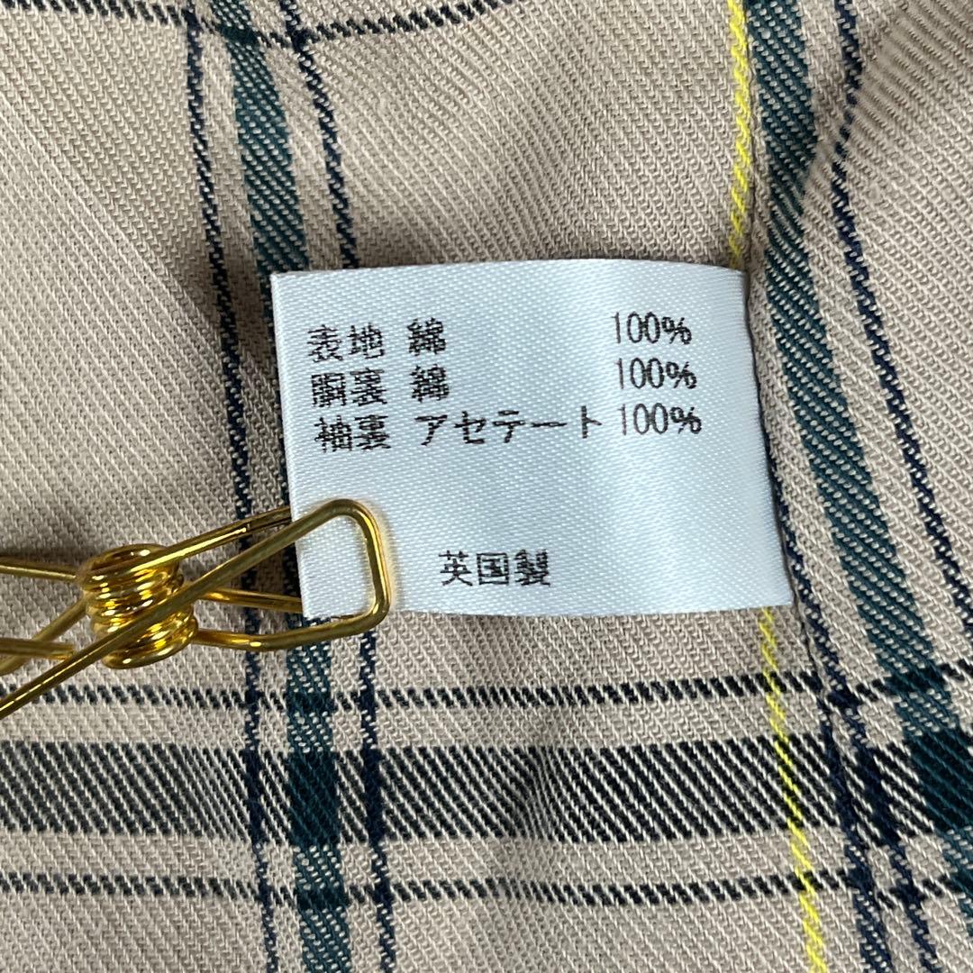 GRENFELL グレンフェル 英国製 裏地チェック ステンカラーコート 38M