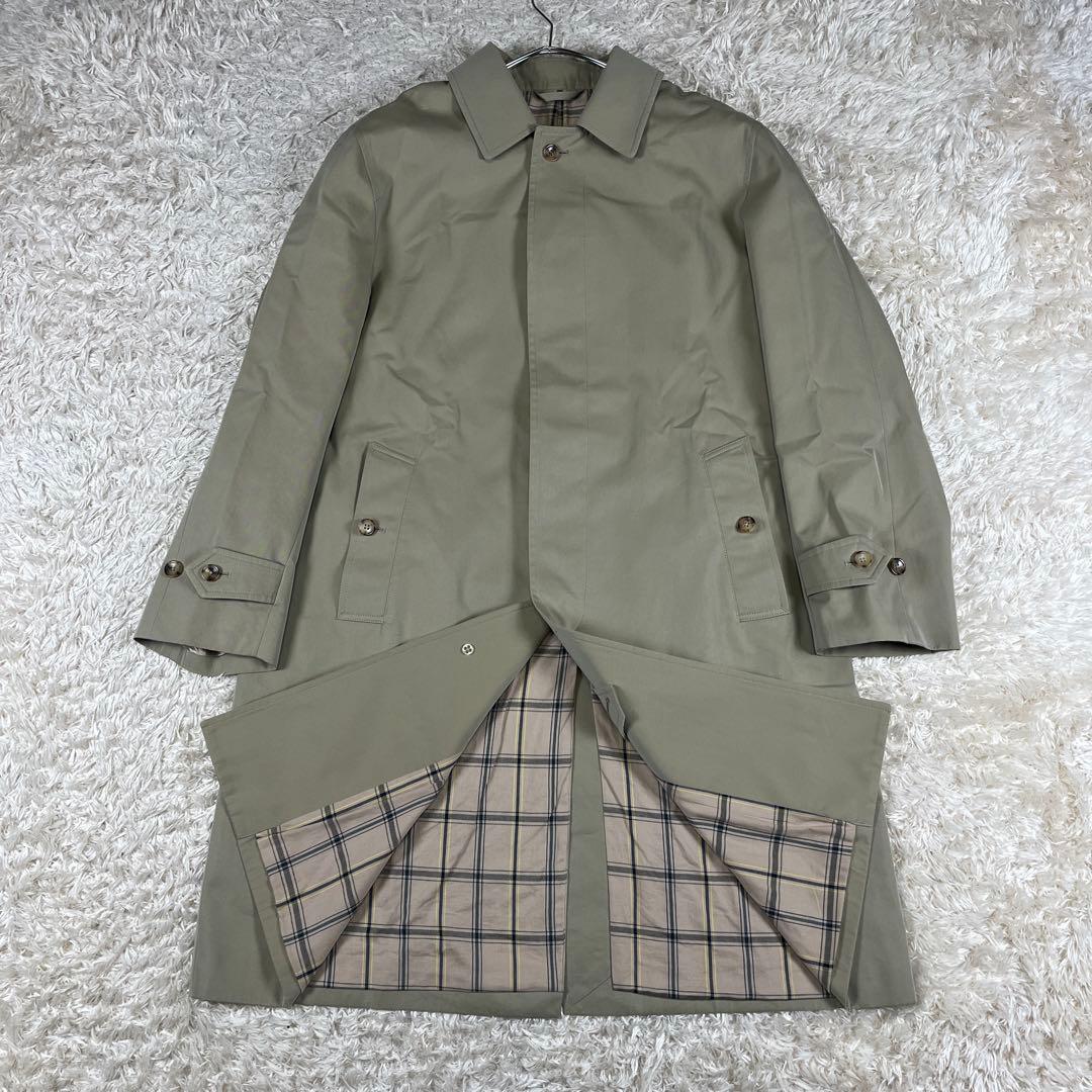 GRENFELL グレンフェル 英国製 裏地チェック ステンカラーコート 38M