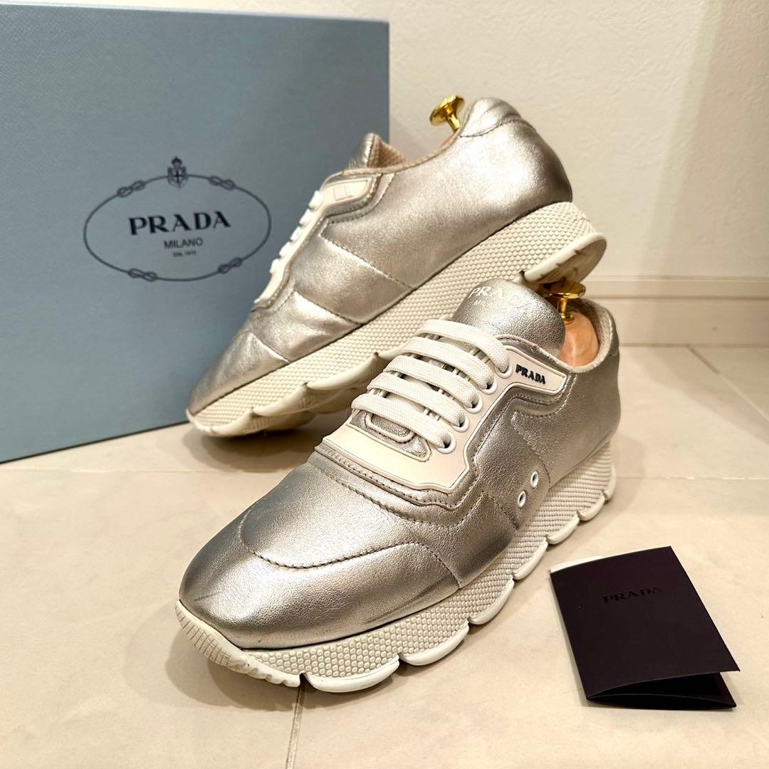 PRADA｜Nappa Leather Cloud Sneakers EU38