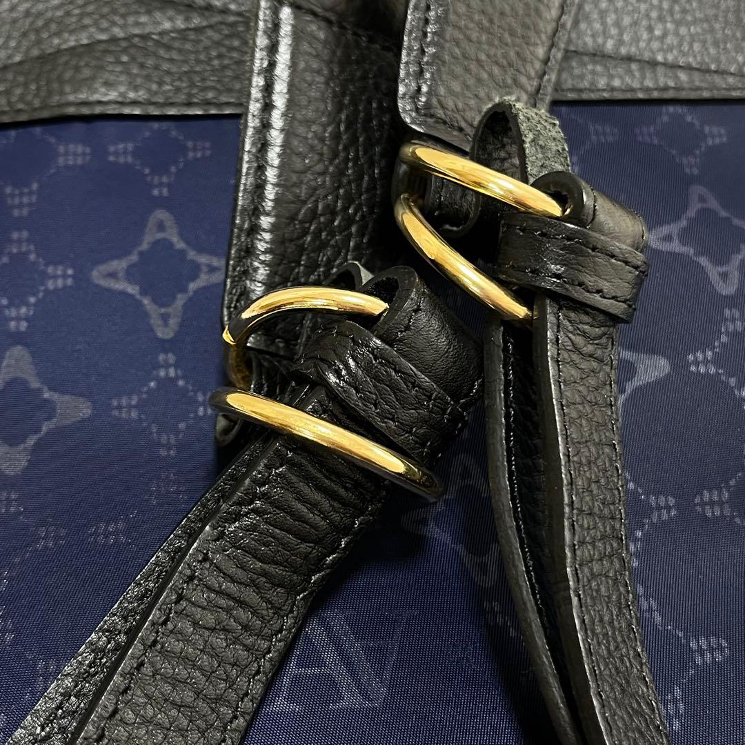 【美品】ATAOリュック バックパック マッシュルーム モノグラム 総柄 青黒