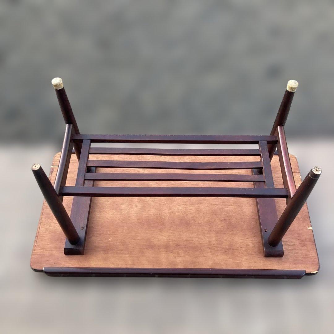 ブラウン木製サイドテーブル　昭和レトロ