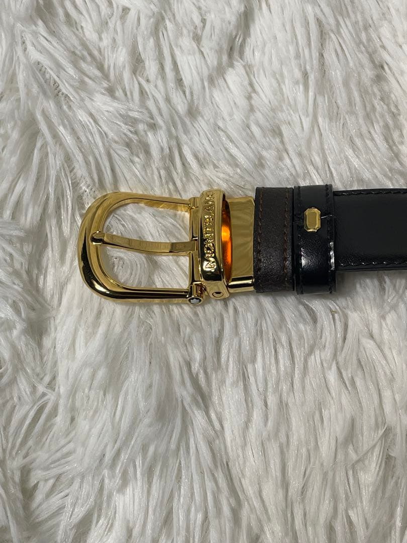 MONTBLANC モンブラン 本革　レザーベルト 黒 ゴールド金具