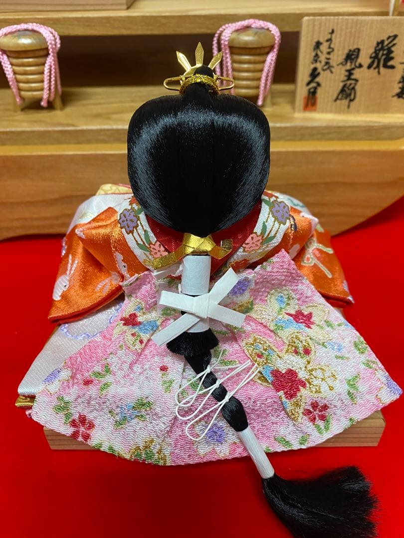 東京久月　雛人形親王飾り円形アクリルケース・間口約４５×奥行約２４×高さ約３９㎝