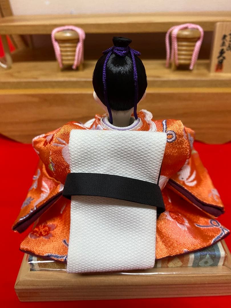 東京久月　雛人形親王飾り円形アクリルケース・間口約４５×奥行約２４×高さ約３９㎝