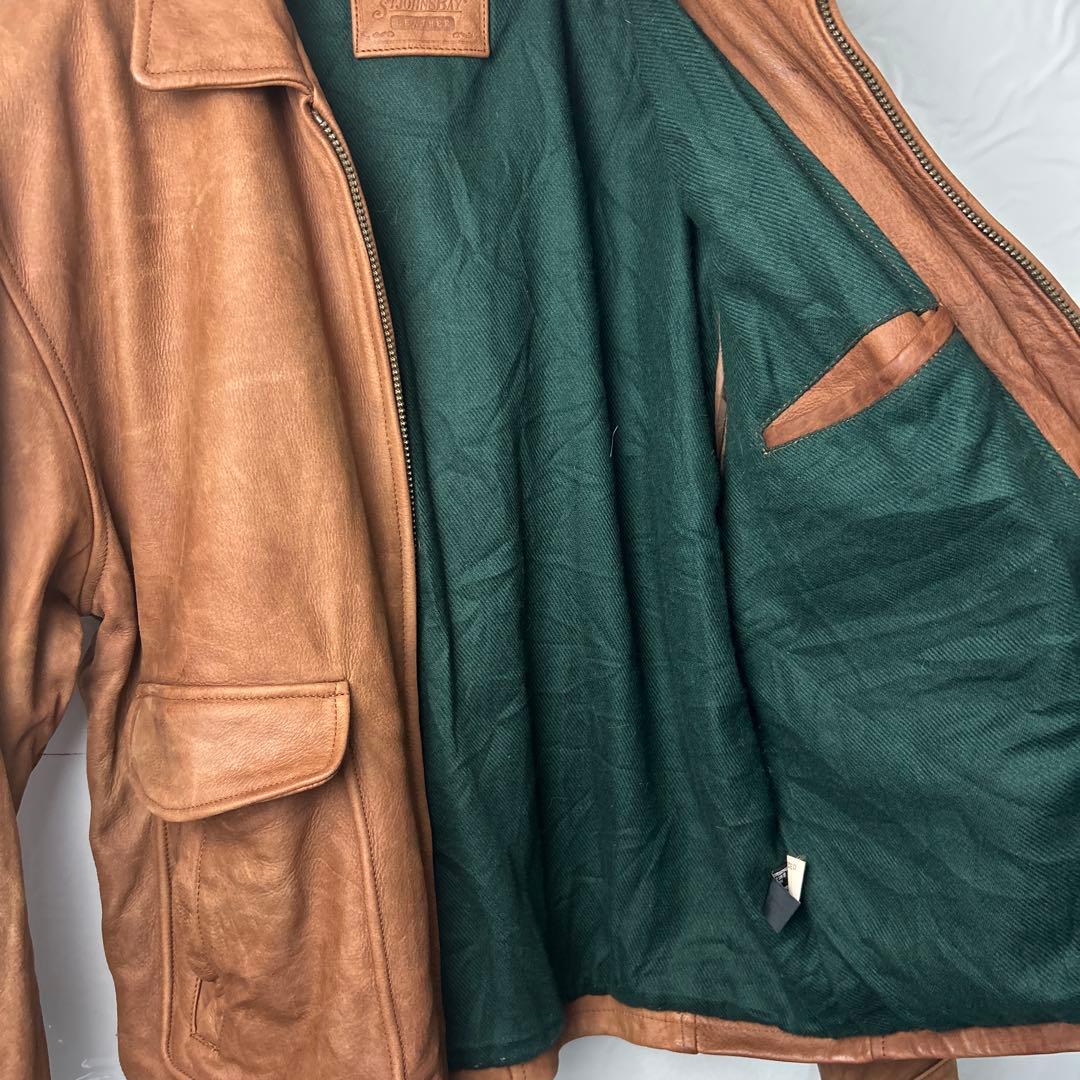 レザージャケット　セントジョンズベイ　ブラウン茶色　本革　ボンバーフライト90s