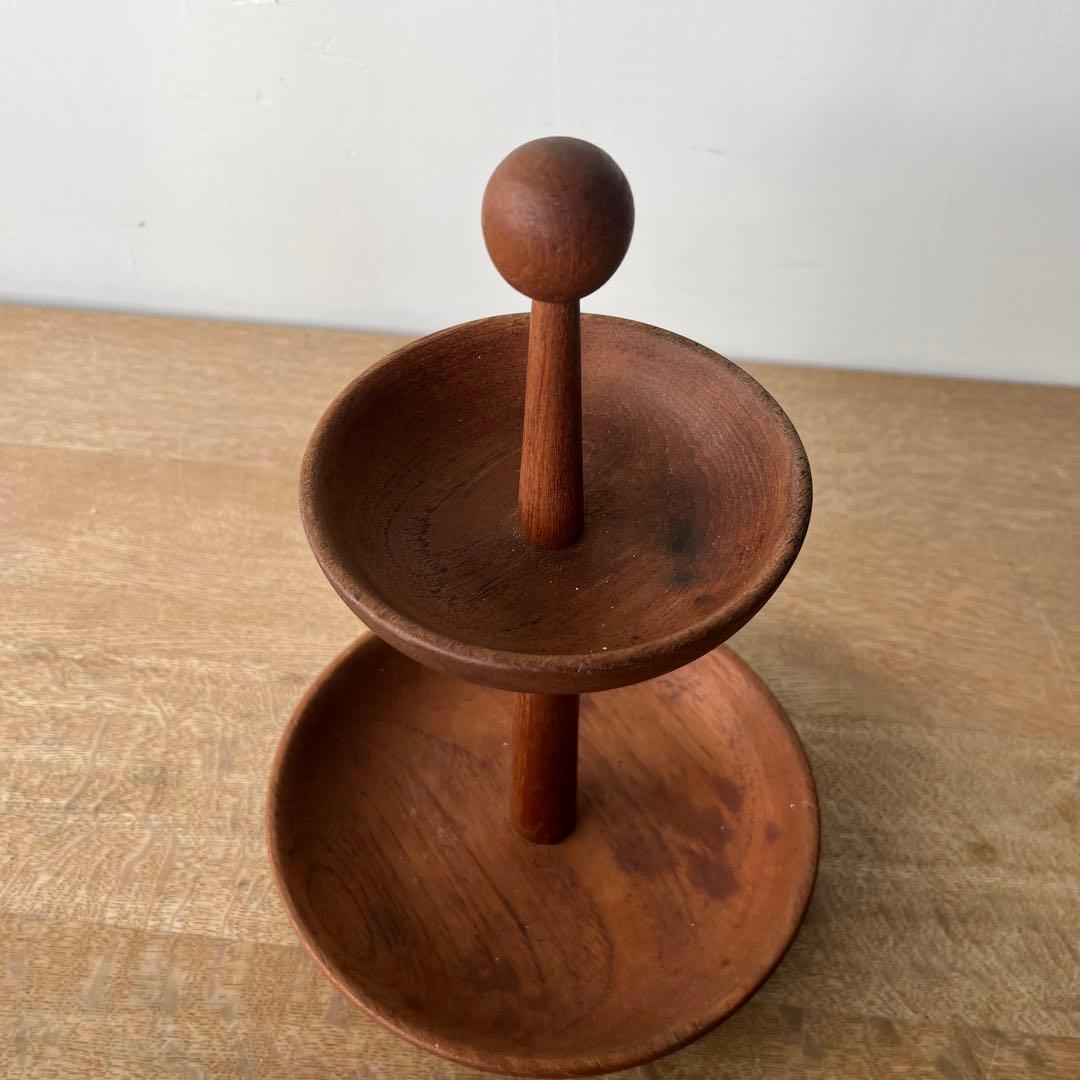 北欧ヴィンテージ　チーク無垢材　サービストレー