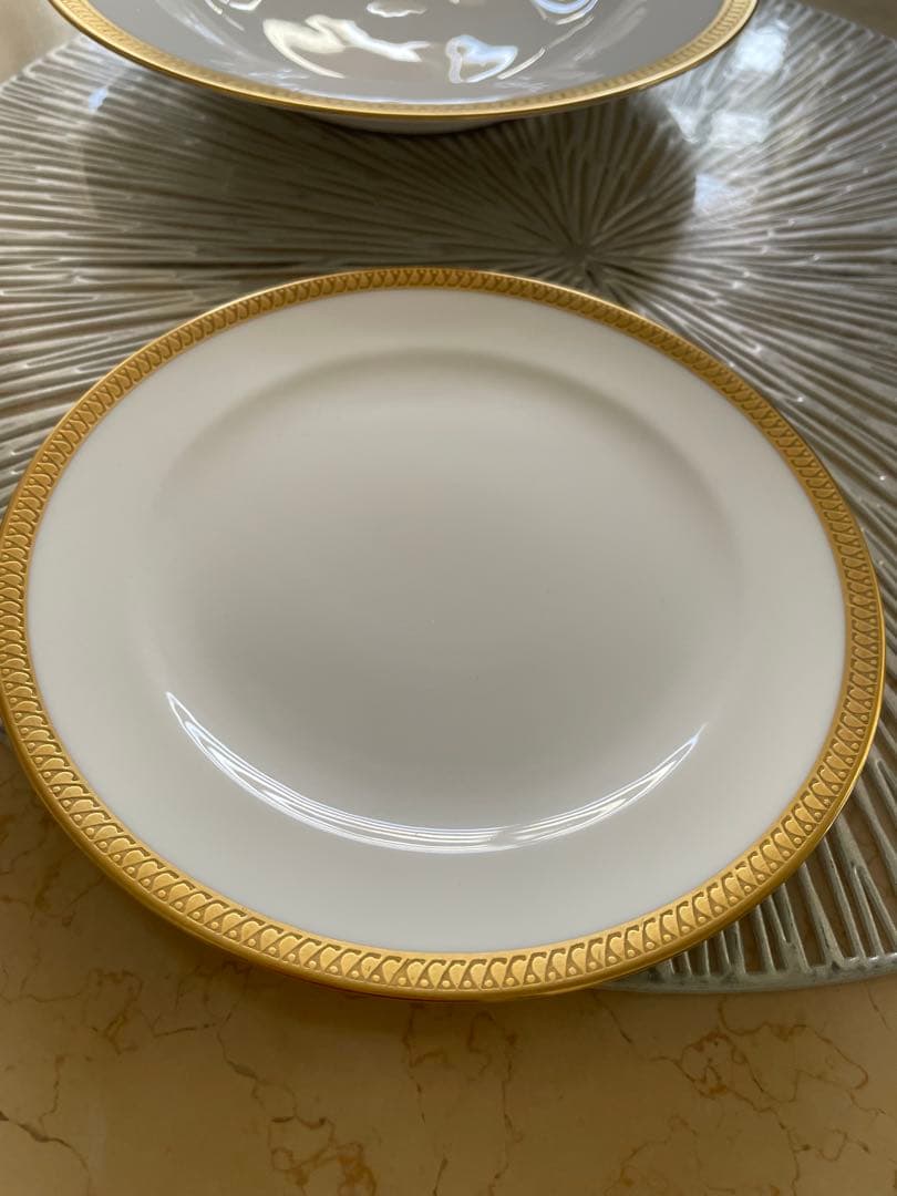 大倉陶園片葉金触デザート皿＆スープ皿