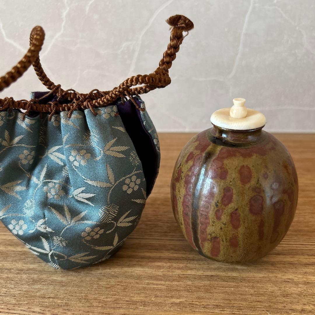 笹田有祥　模白玉文琳茶入　茶道具