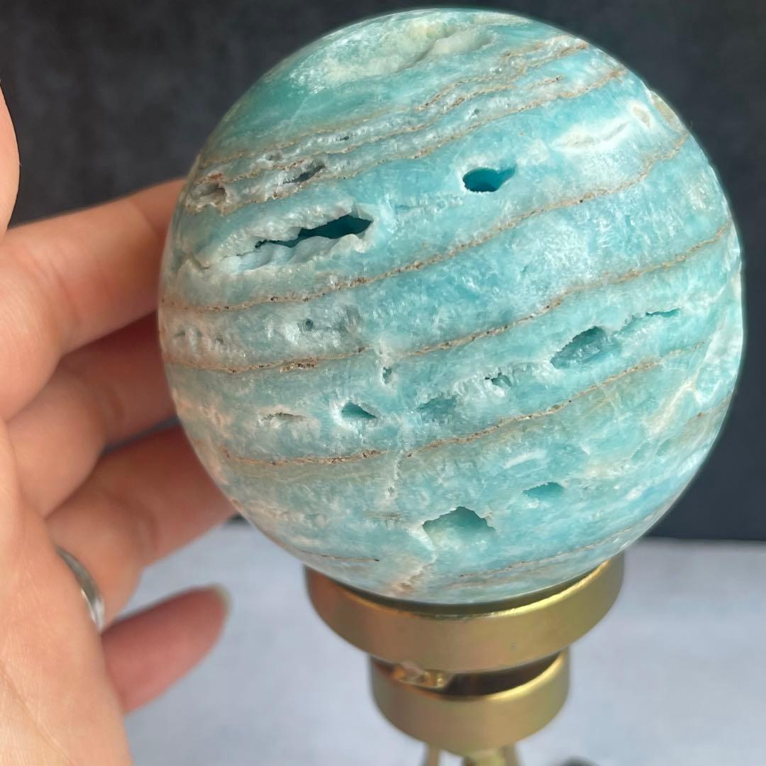 ブルー アラゴナイト スフィア 発色○