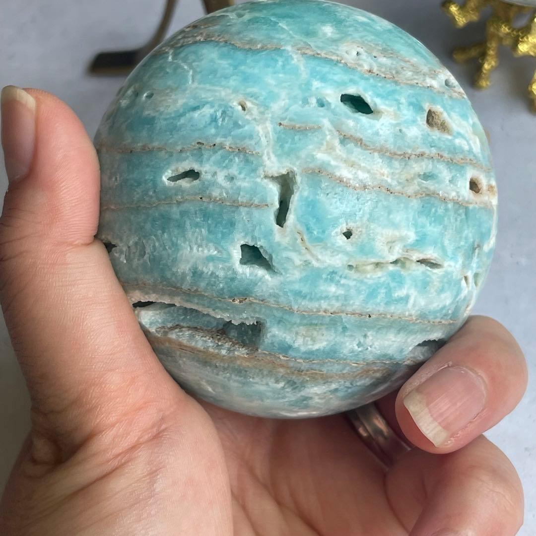 ブルー アラゴナイト スフィア 発色○