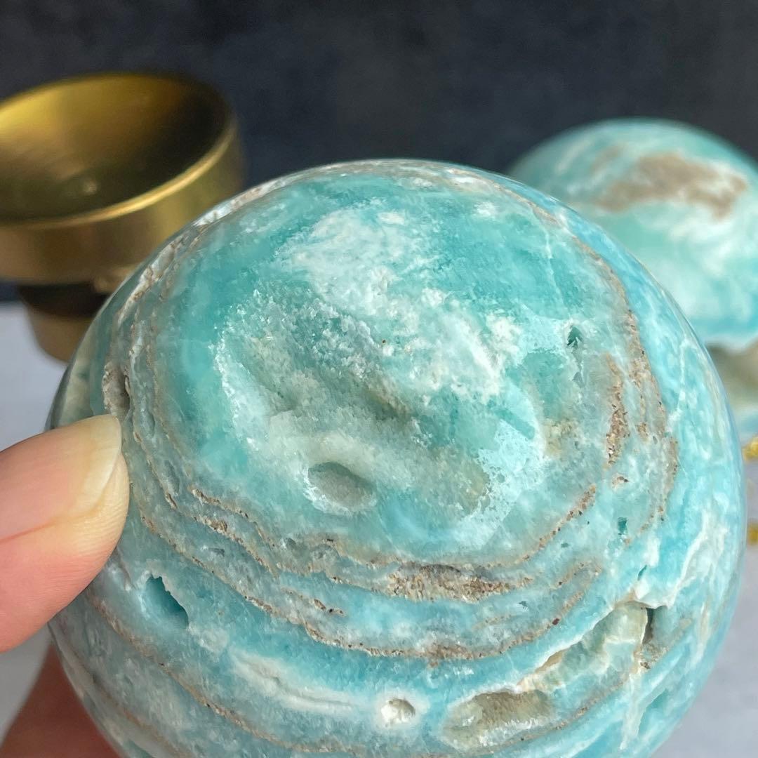 ブルー アラゴナイト スフィア 発色○