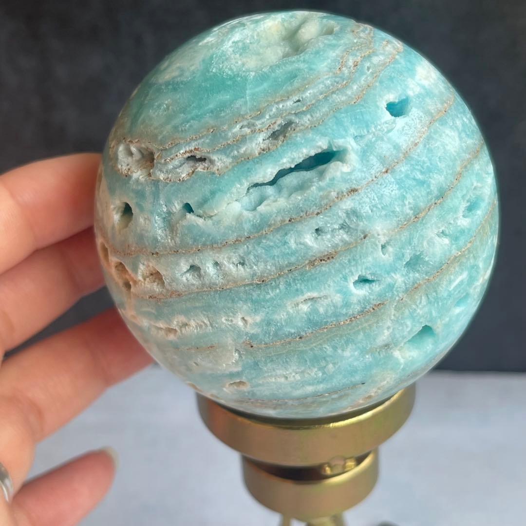 ブルー アラゴナイト スフィア 発色○