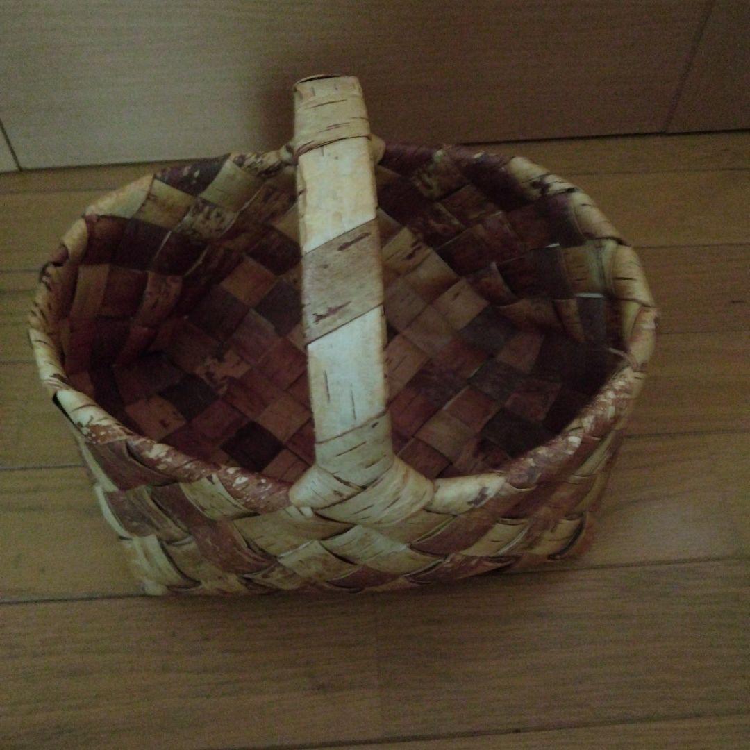 白樺かご　中型　手さげ