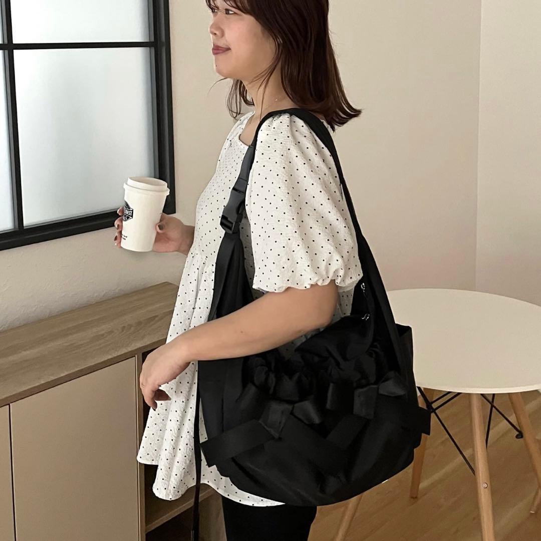 【SAPON】撥水リボンナイロンショルダーバッグ【完売品】