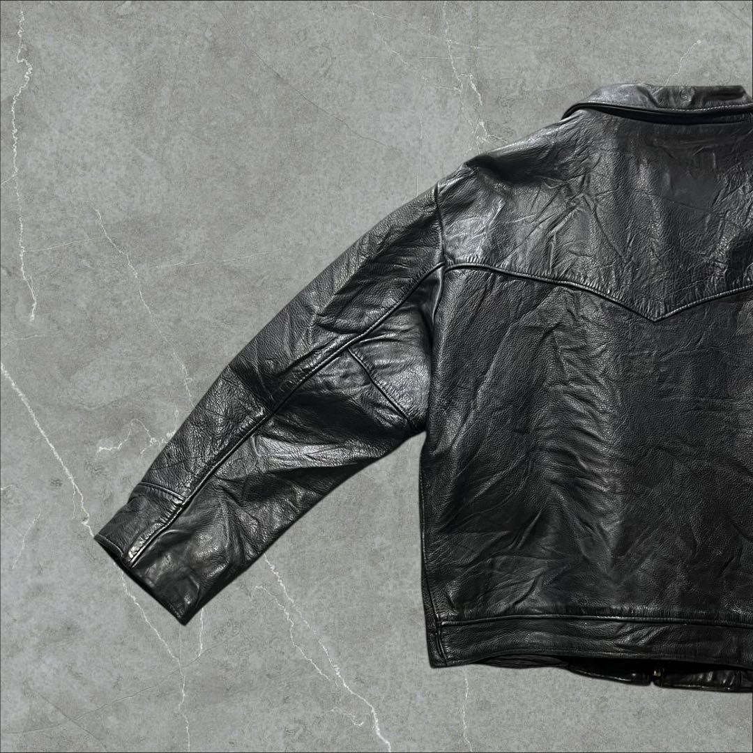 Schott USA製52TALON襟付きシングルライダースジャケット古着XL