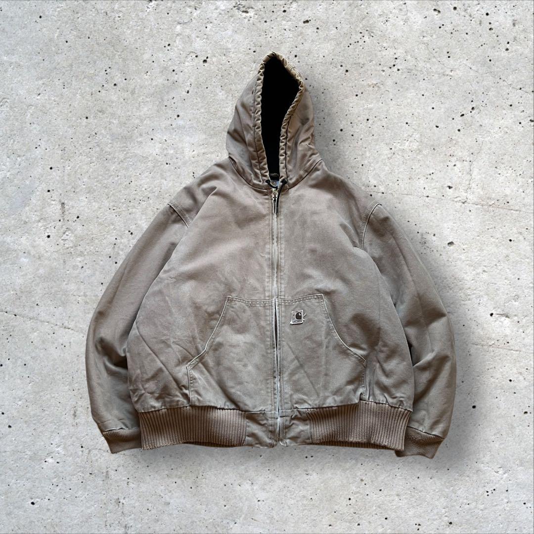 【00s】carharttアクティブジャケット　ダック地　身幅広め　フェード