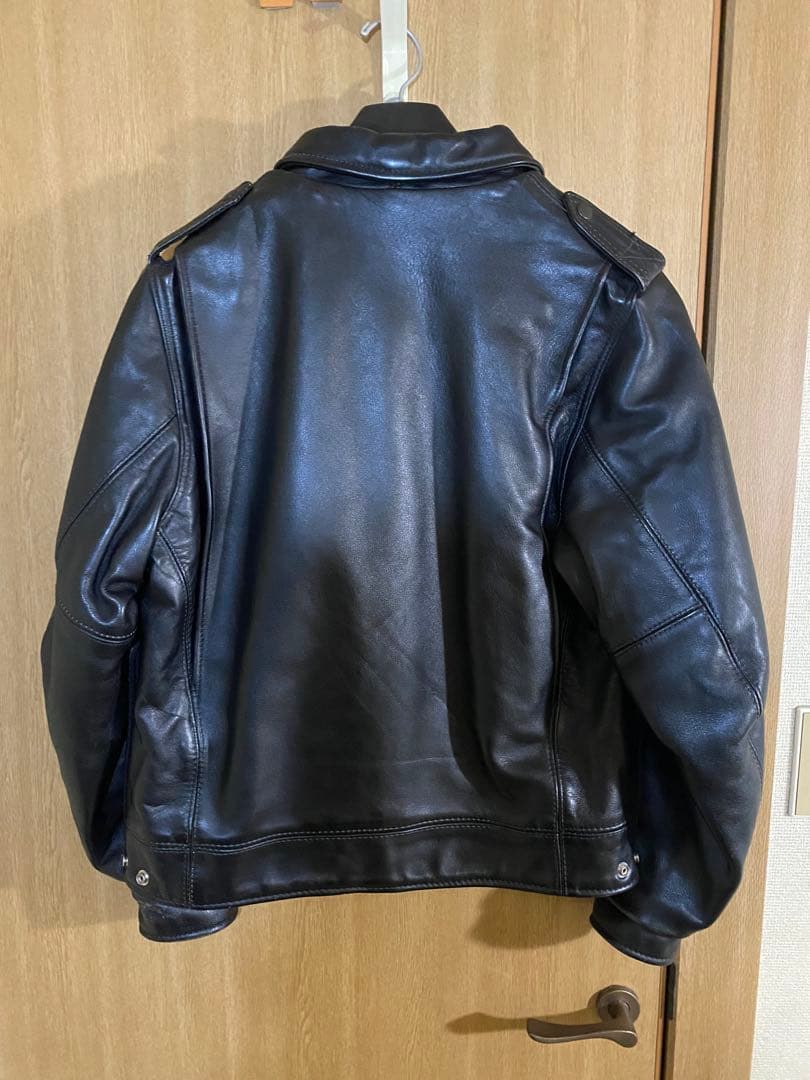 バンソン VANSON ポリスマンジャケット　38 黒　タロンジッパー/ショット