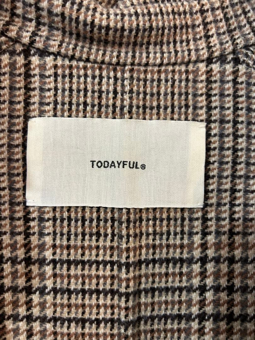 TODAYFUL チェック柄ロングコート