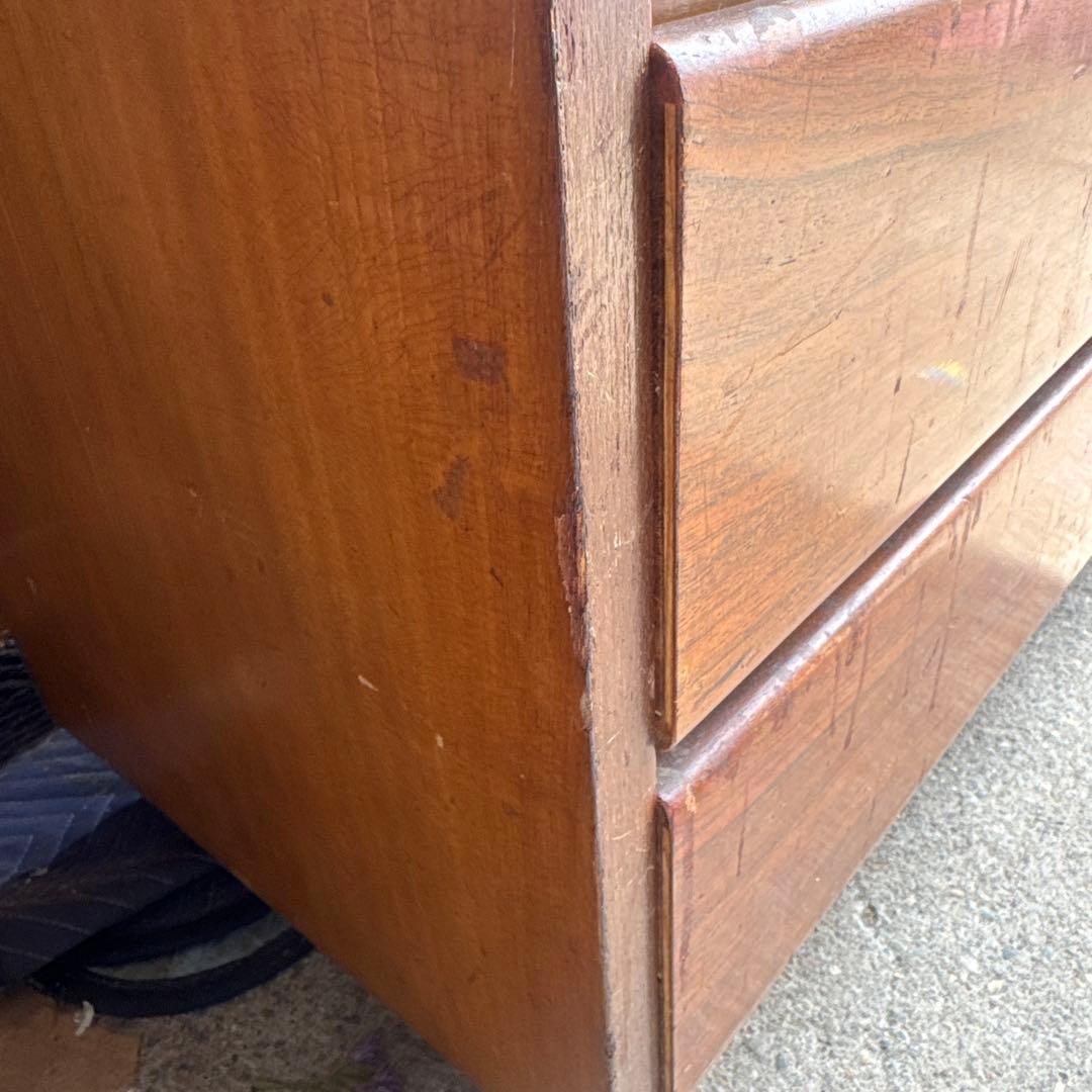 ★処分価格★脚付き　アンティーク　木製5段タンス ブラウン