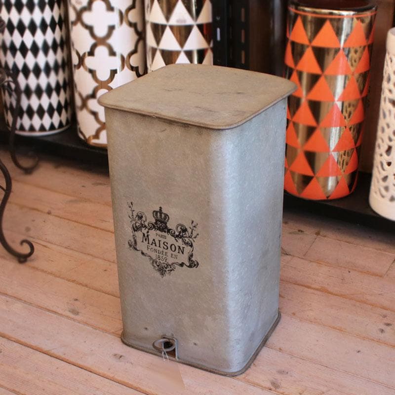 アンティーク調 ペダル式ダストボックス ゴミ箱 蓋付き 399-1707