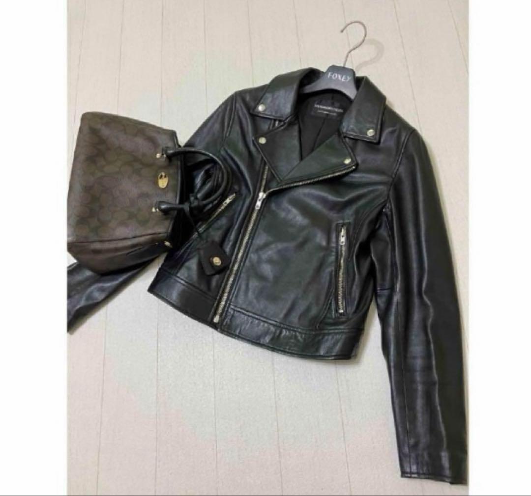 美品　ストロベリーフィールズ　ラムレザー　ジャケット　黒　ブラック