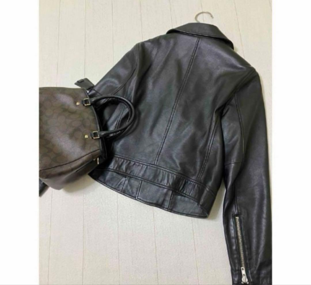 美品　ストロベリーフィールズ　ラムレザー　ジャケット　黒　ブラック