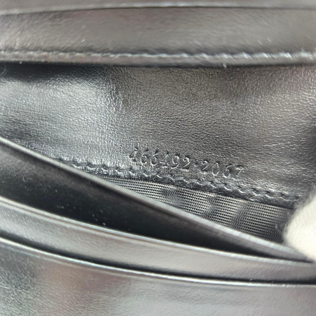 【美品】 GUCCI グッチ 折り財布 財布 GG マーモント キルティング 黒