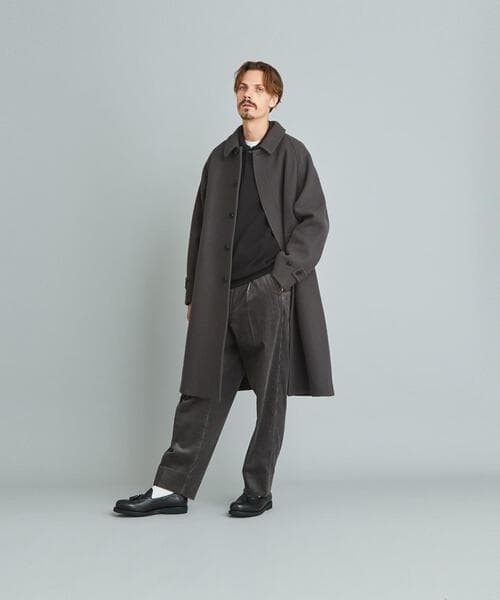 Steven Alan 100S メルトンバルカラーロングコート美品