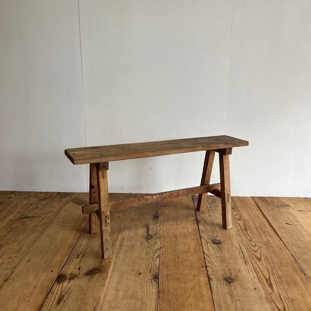 アンティーク 木製 展示台 ベンチ スツール 無垢材 レトロ 無塗装 z802
