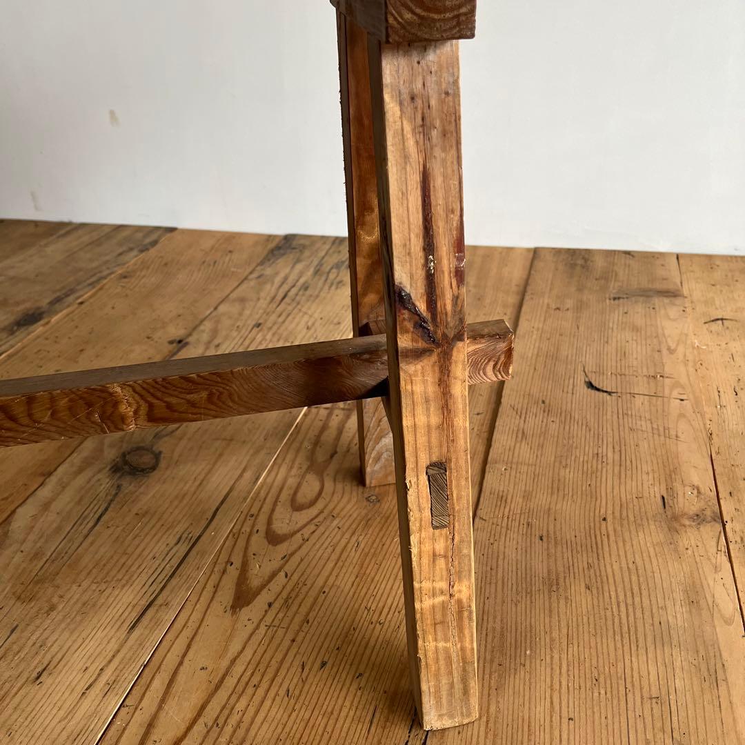 アンティーク 木製 展示台 ベンチ スツール 無垢材 レトロ 無塗装 z802