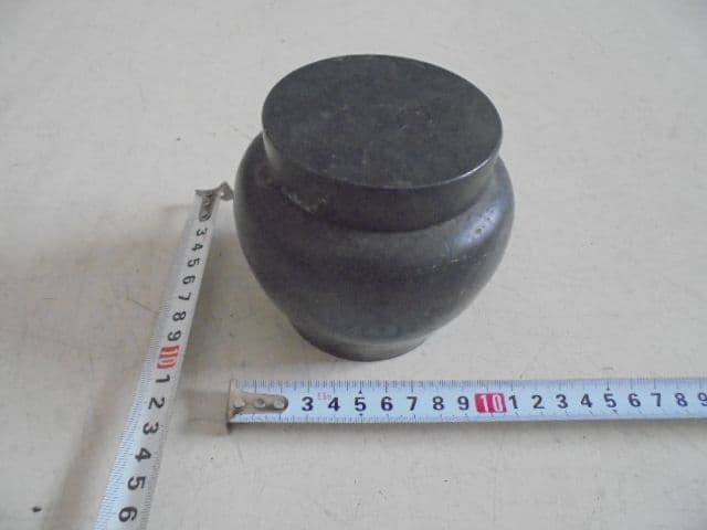 AKa7058　古錫　茶入れ　〇〇堂造　当時物