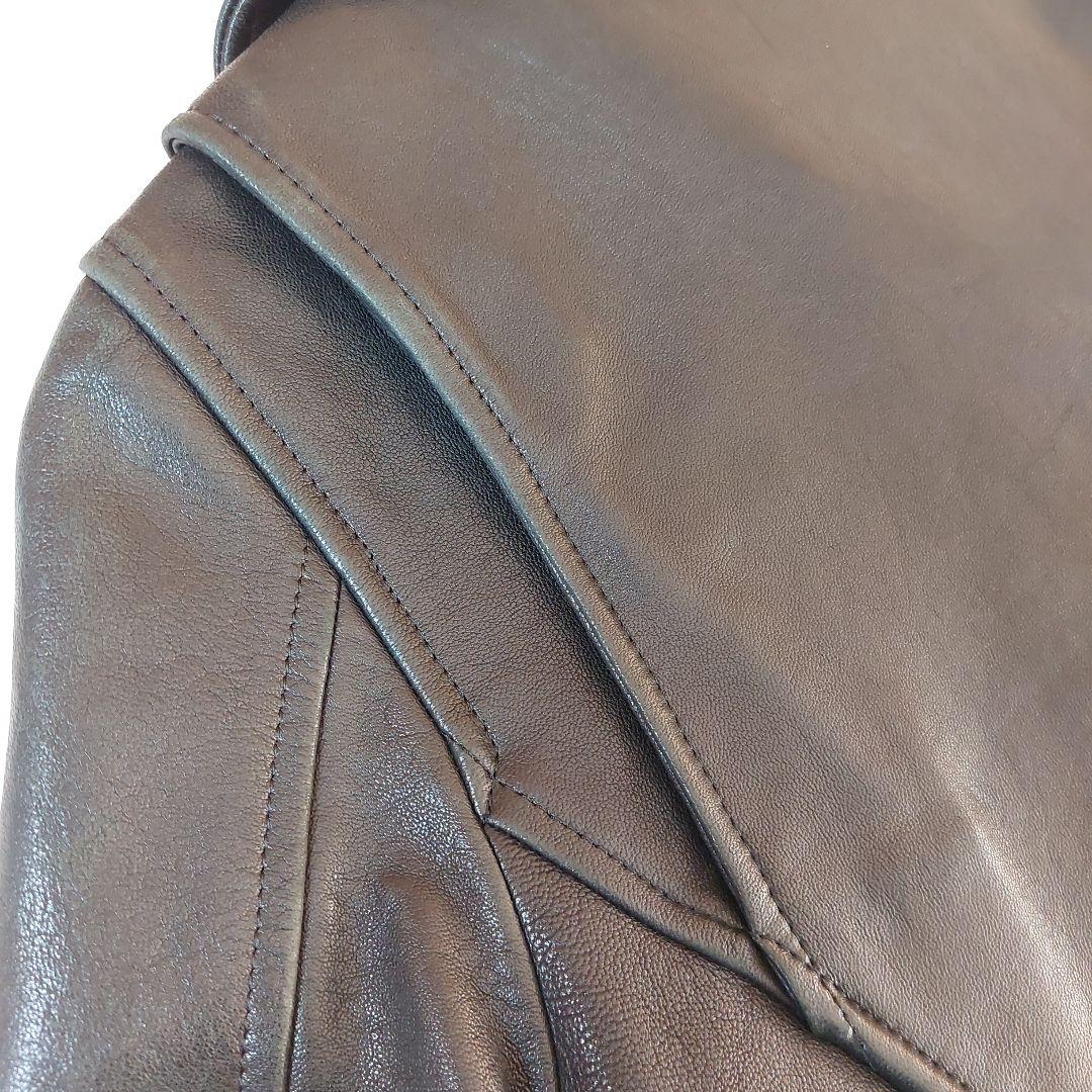 BACCA ラムレザー ダブルライダースジャケット クロップド丈 ブラック