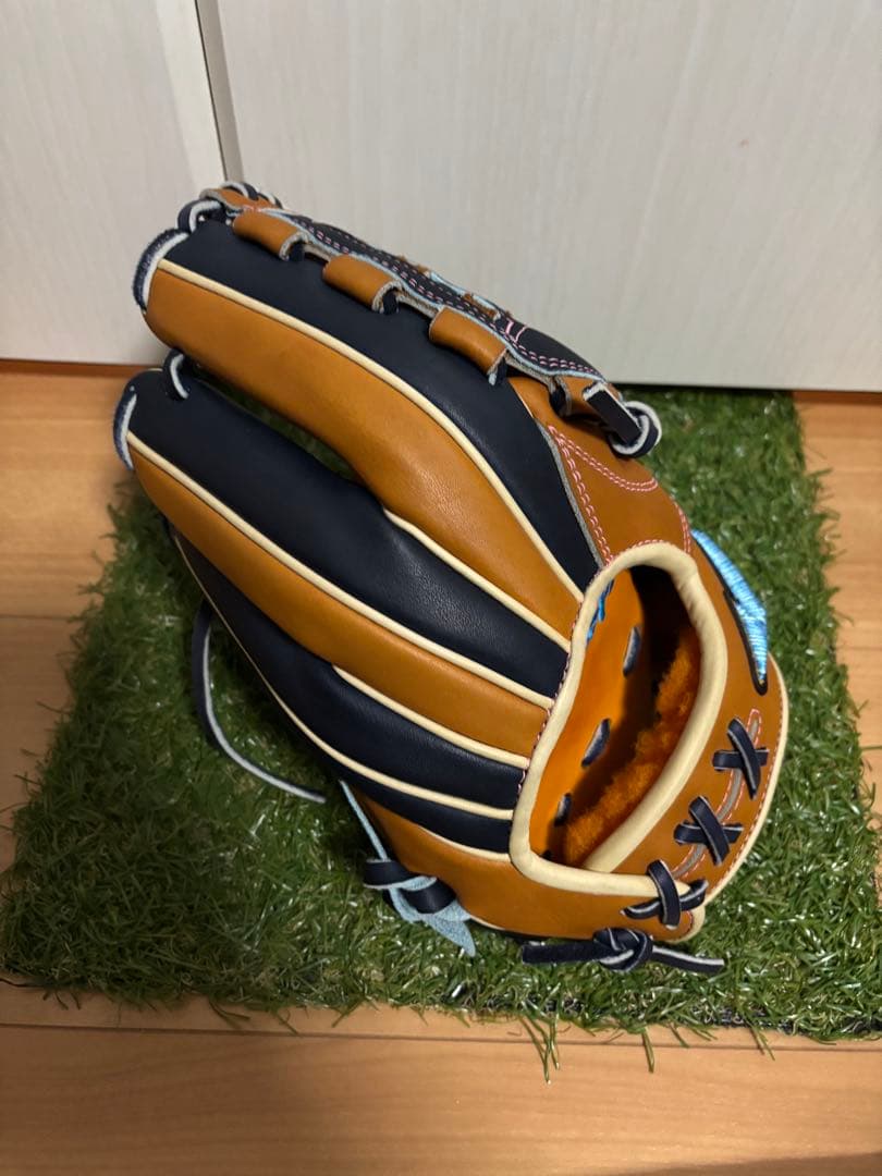 日本製　波賀ジャパン　ミズノプロ ダイバーシティブルー　内野手　オーダーグラブ