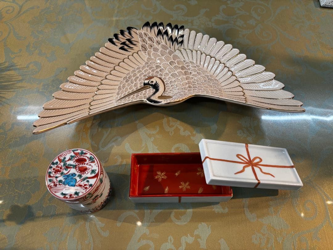 鶴高台皿セット