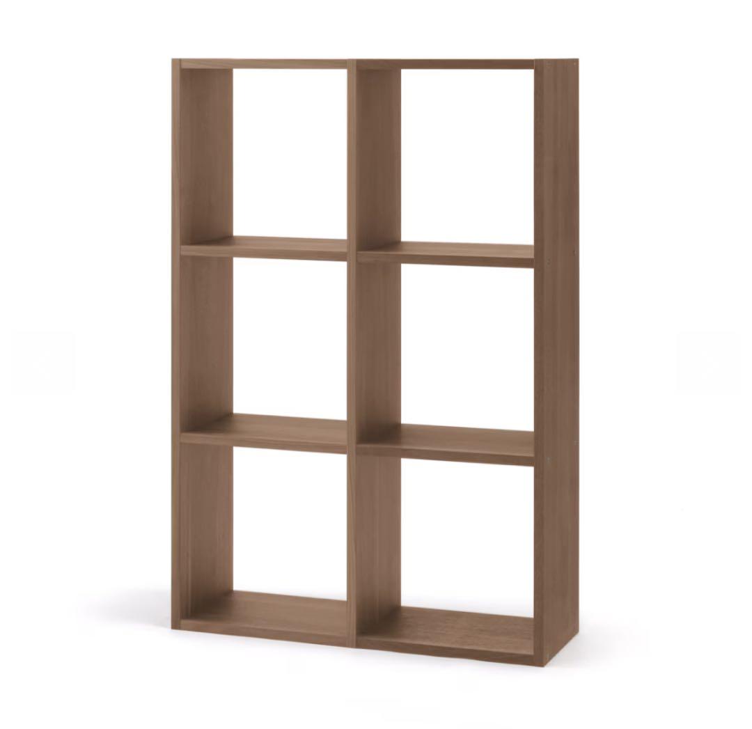 無印良品 スタッキングシェルフセット・３段×２列・ウォールナット材
