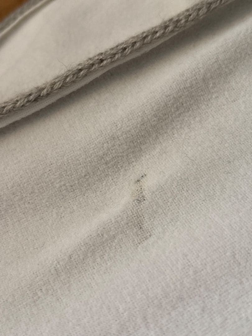 MONCLER マフラー ウール100% グレー 裏フリース付 やや傷あり