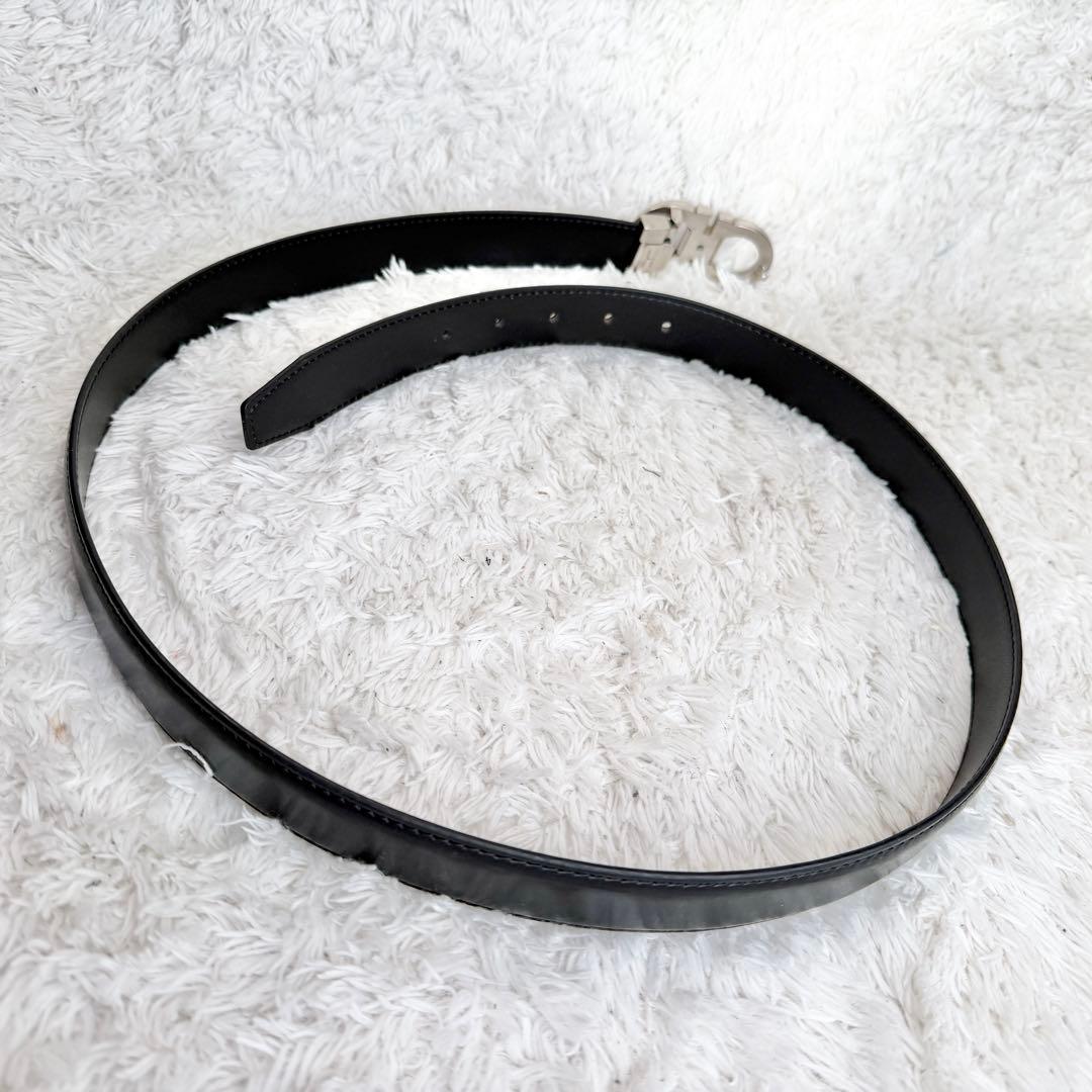 フェラガモ ベルト ダブルガンチーニ ブラック シルバー