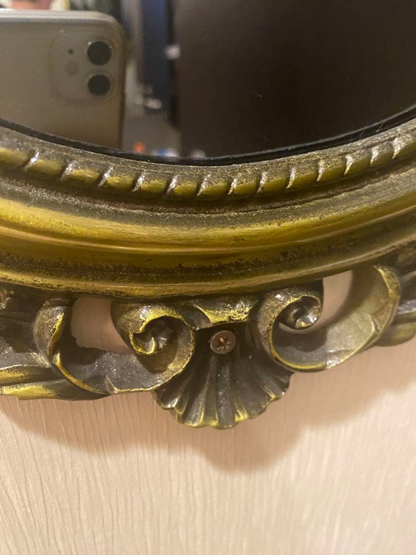 アンティーク風　壁掛けミラー　インテリア　　フレンチシャビー　宮殿　used